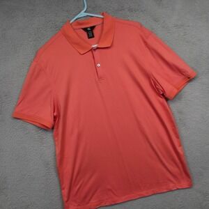 Calvin Klein Polo Shirt Mens L Salmon Preppy Classic Golf Tennis Sports Outdoor